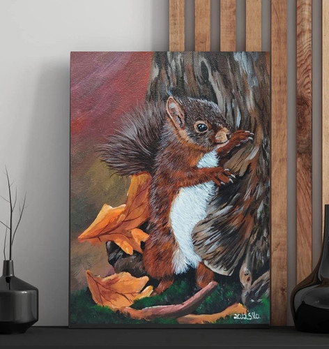 Acryl eichhörnchen gemälde - eichhörnchen,